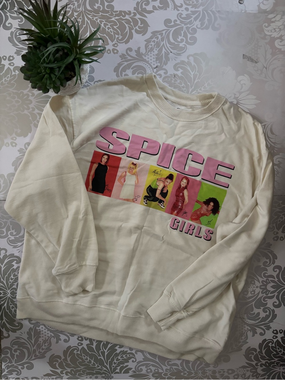 Spice Girls Hollister oversized Cream Graphic Sweatshirt